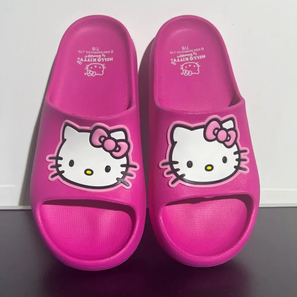 Hello Kitty Sanrio Hot Pink EVA Slide Sandals Women’s Size 7/8